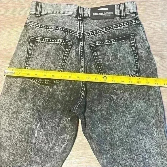 CDRDENIM JEANS MAKERS BLACK ACID WASHED HIGH RISE SKINNY JEANS SIZE  26 - Picture 12 of 16